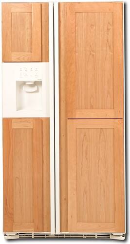 Front Standard. GE - Profile CustomStyle 22.6 Cu. Ft. Side-by-Side Refrigerator - Bisque-on-Bisque.