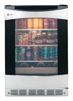 GE Profile - 150-Can 12-Bottle Beverage Center - Stainless (with black case) - Front_Zoom