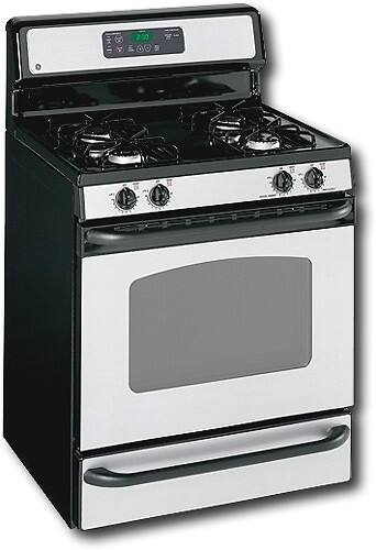 Angle Standard. GE - 30" Self-Cleaning Freestanding Gas Range - CleanSteel.