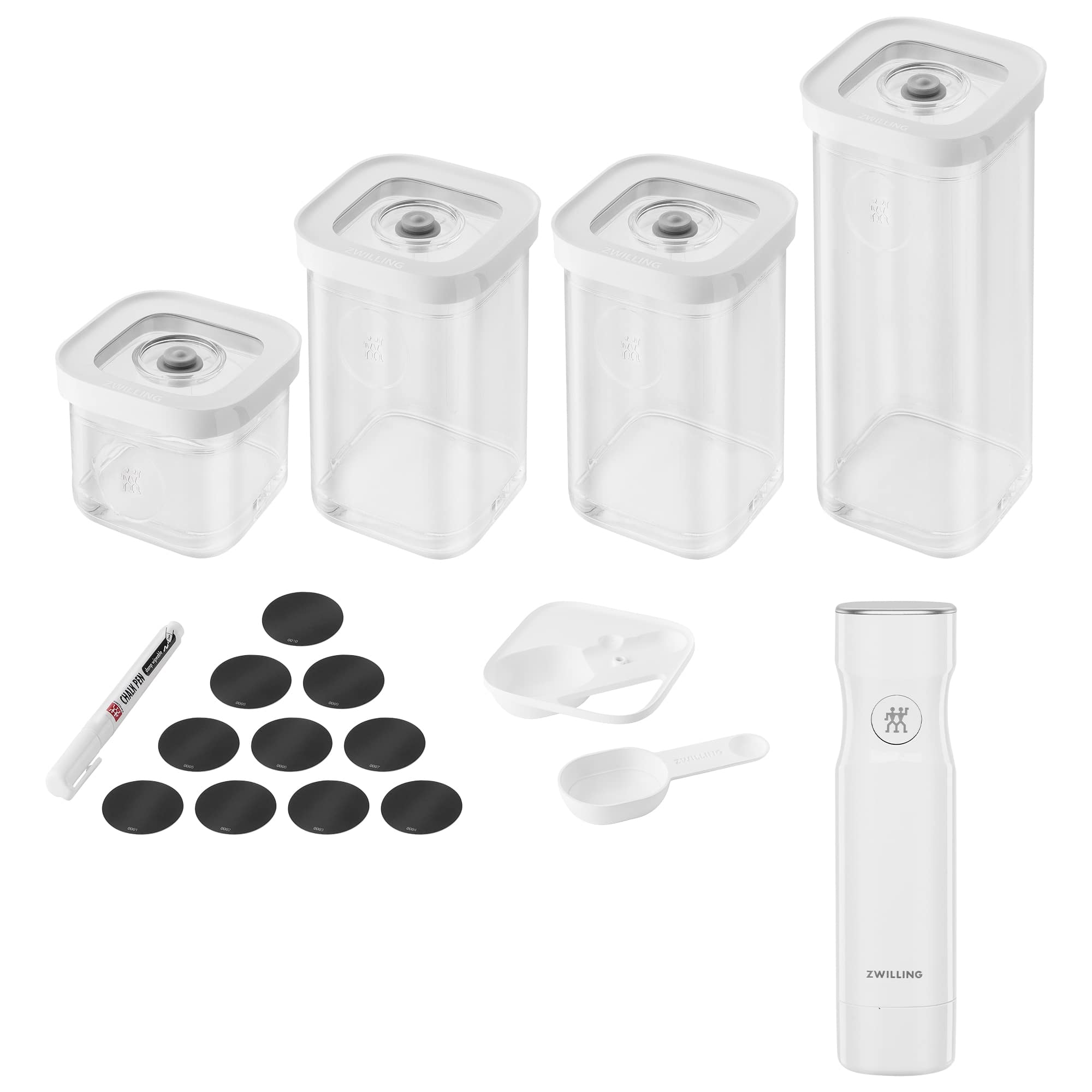 ZWILLING - Fresh & Save Cube Box Starter Set, 6-pc, Plastic, Airtight Dry Food Storage Container, Small Cube Set - Clear