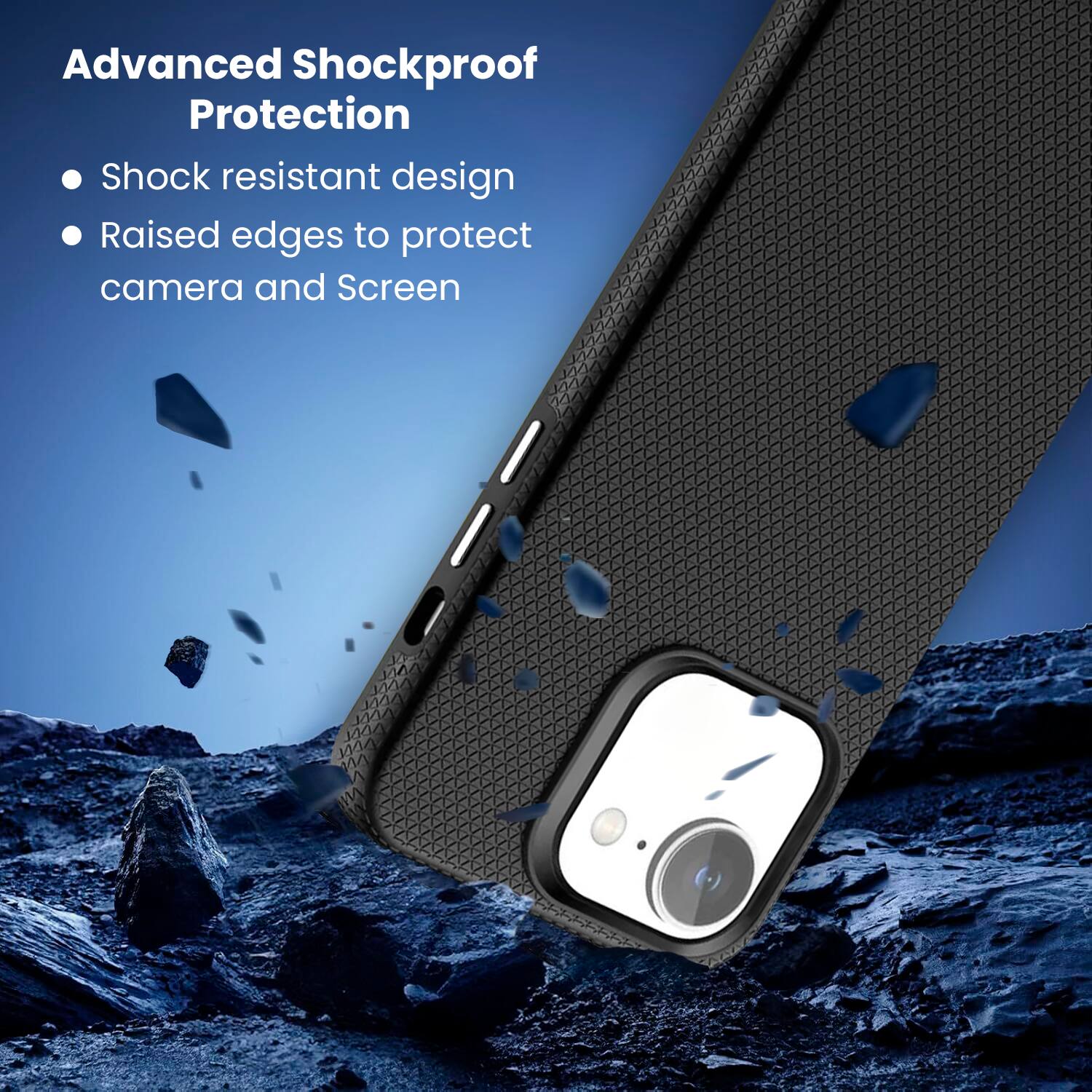 Advanced Shockproof Protection

Shock resistant design
Raised edges to protect camera and screen