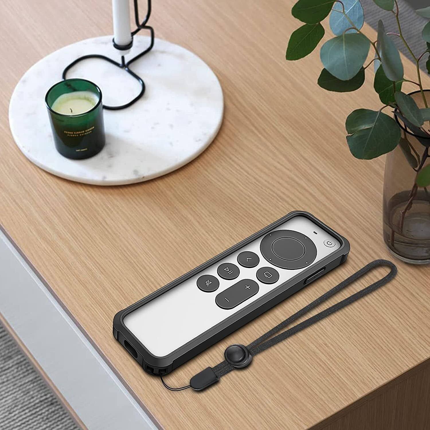Angle. Stock Preferred - Shockproof Remote Case for Apple TV Siri Remote 2022 2021 TPU Anti Slip Cover - Black.