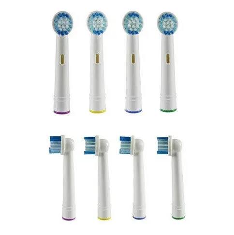 Angle. FragraLush - 8 Replacement Brush Heads for Electric Toothbrush - White.