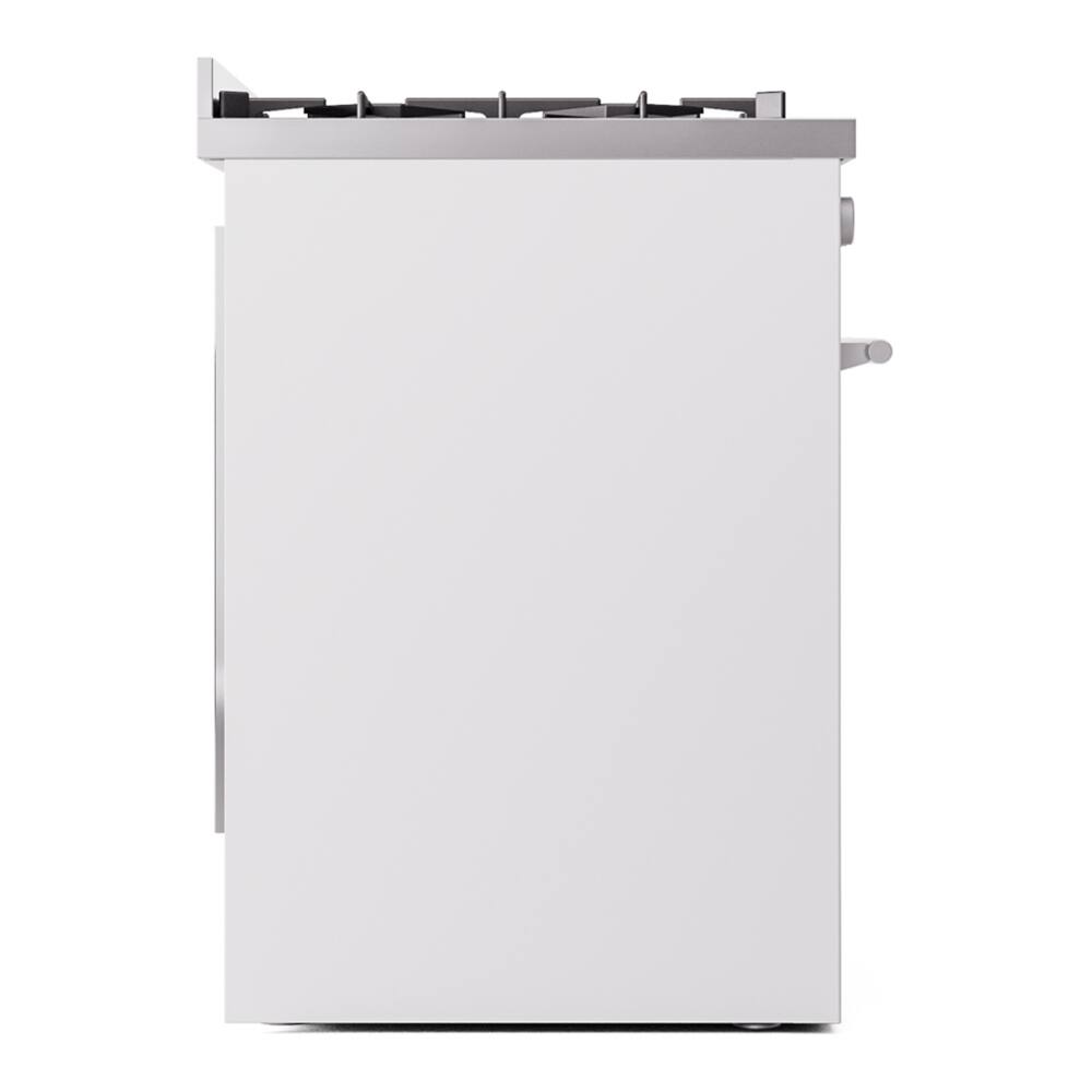 Alt View 6. ILVE - ILVE Professional Plus II Series 30 in. Dual Fuel Range with 5 Sealed Burners (Liquid Propane, Satin Trim) - White.