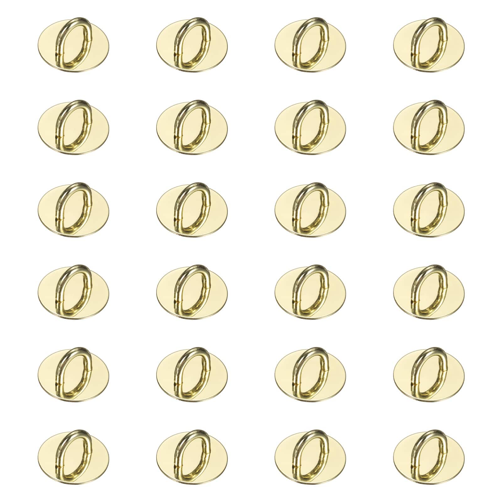 Unique Bargains - Metal Phone Charm Hook 0.9", 24pcs Adhesive Circle Shaped Finger Grip for Smartphones Keychain Tablet Case Accessories - Gold