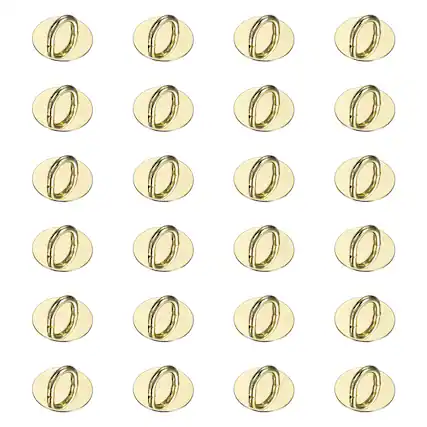 Front. Unique Bargains - Metal Phone Charm Hook 0.9", 24pcs Adhesive Circle Shaped Finger Grip for Smartphones Keychain Tablet Case Accessories - Gold.