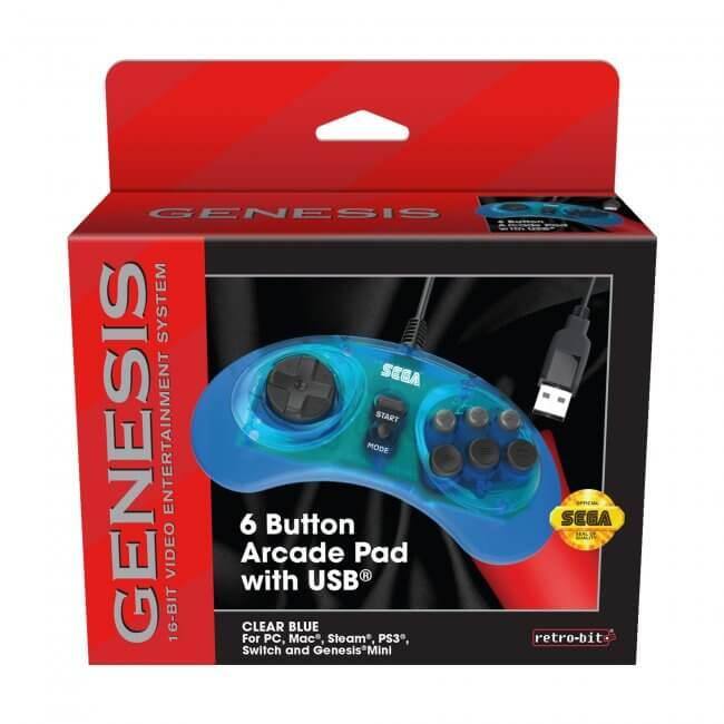 Retro Bit Official SEGA Genesis 6 Button Arcade Pad USB Controller ...