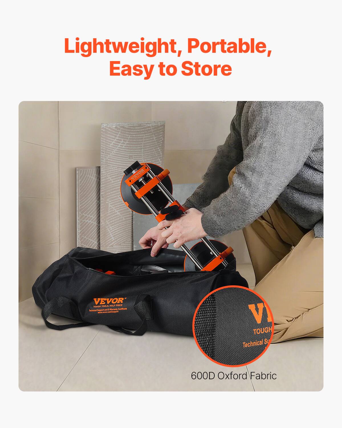 Lightweight, Portable, Easy to Store

VEVOR

TOUGH
Technical Su

600D Oxford Fabric