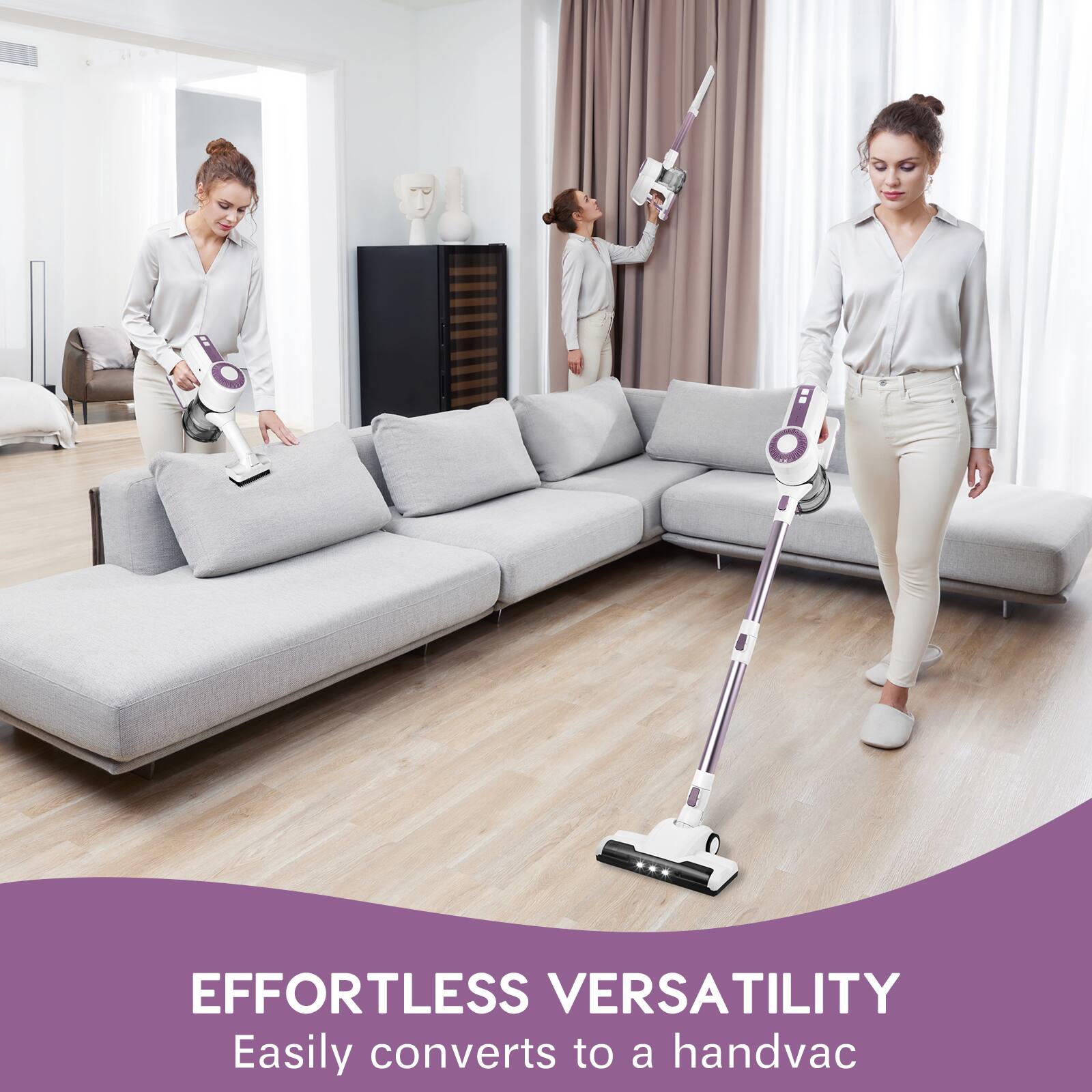 6. EFFORTLESS VERSATILITY Easily converts to a handvac