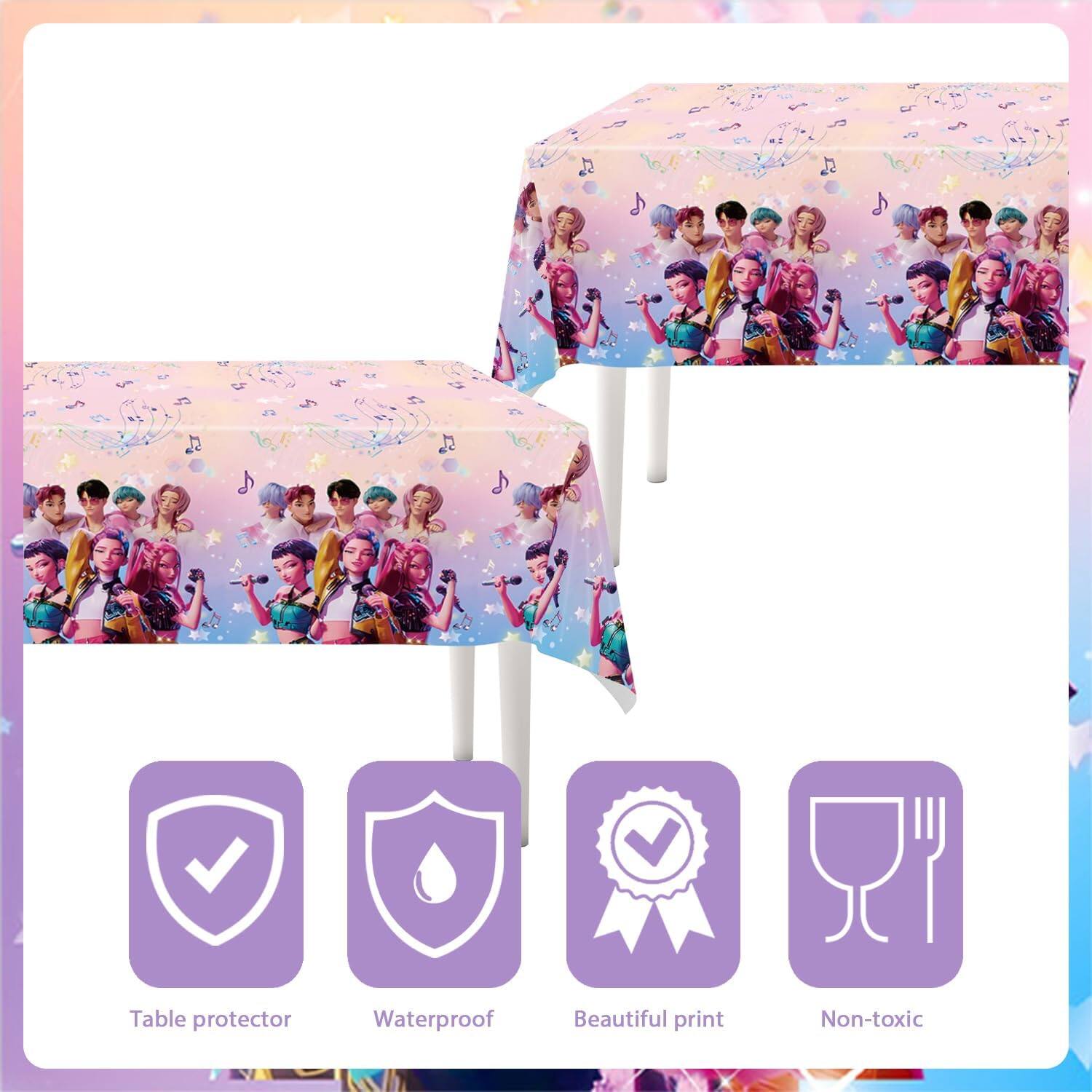 Table protector  
Waterproof  
Beautiful print  
Non-toxic