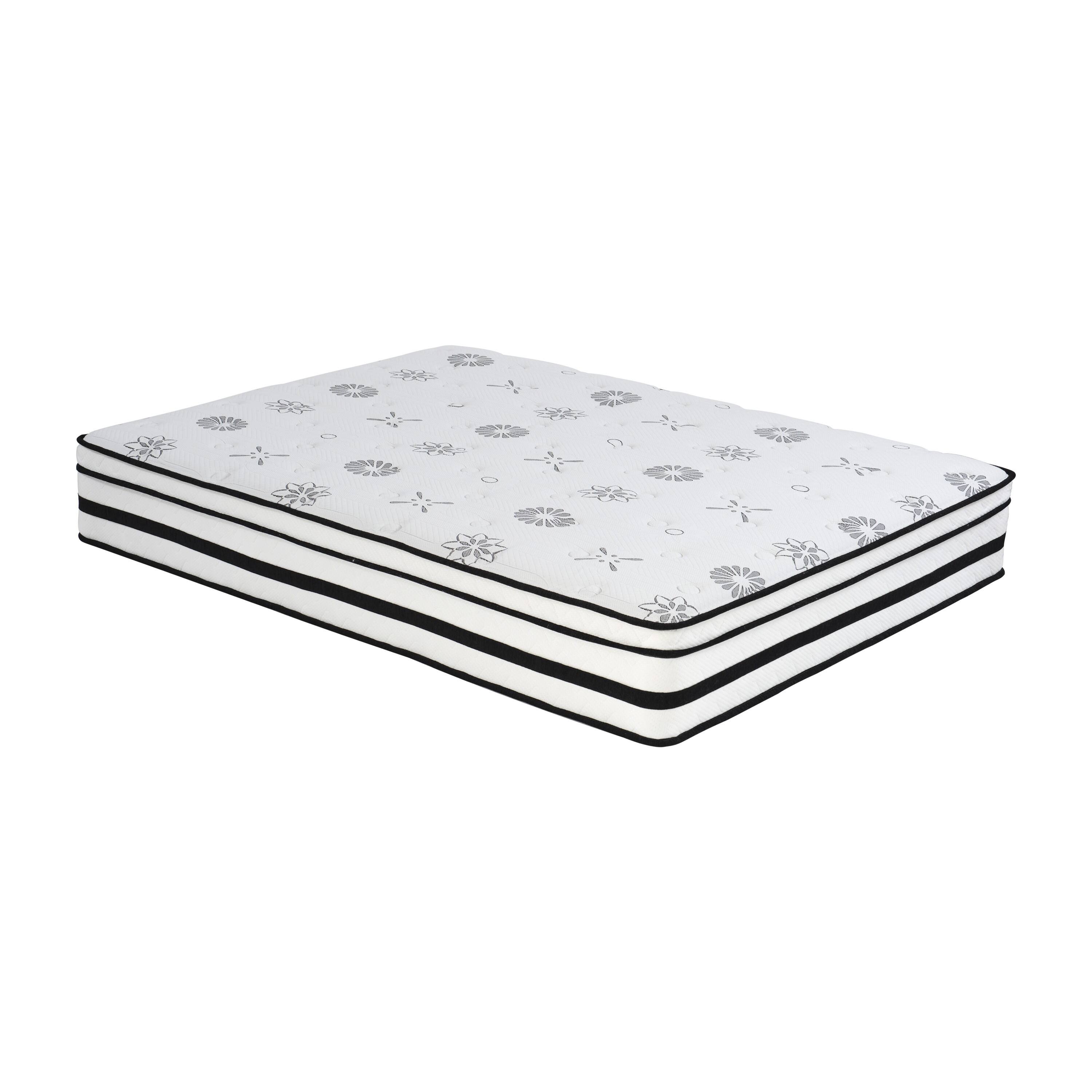 Glintex - 12" Queen Hybrid Mattress, Highly Breathable Quilted Cover, Plush Foam Comfort, Motion Isolation Support - White