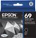 Front Zoom. Epson - 69 Standard Capacity - Black Ink Cartridge - Black.