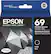 Front. Epson - 69 Standard Capacity - Black Ink Cartridge - Black.