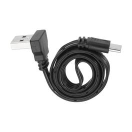 Unique Bargains - 90 Degree USB A to C Cable 11.8" Down Angle Silicone 480Mbps Flat for Phone Tablet Laptop - Black