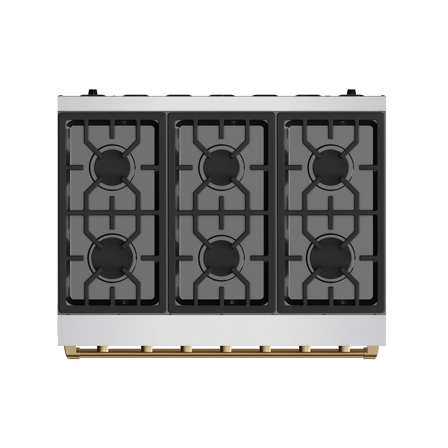 Back. Thor Kitchen - Gordon Ramsay Series by Thor Kitchen 6.0 Cu. Ft Freestanding Gas Range with Bronze Hardware - Stainless Steel.