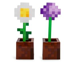 Ukonic - Minecraft Daisy and Allium Flower Pot Mood Lights | Set of 2 - Brown