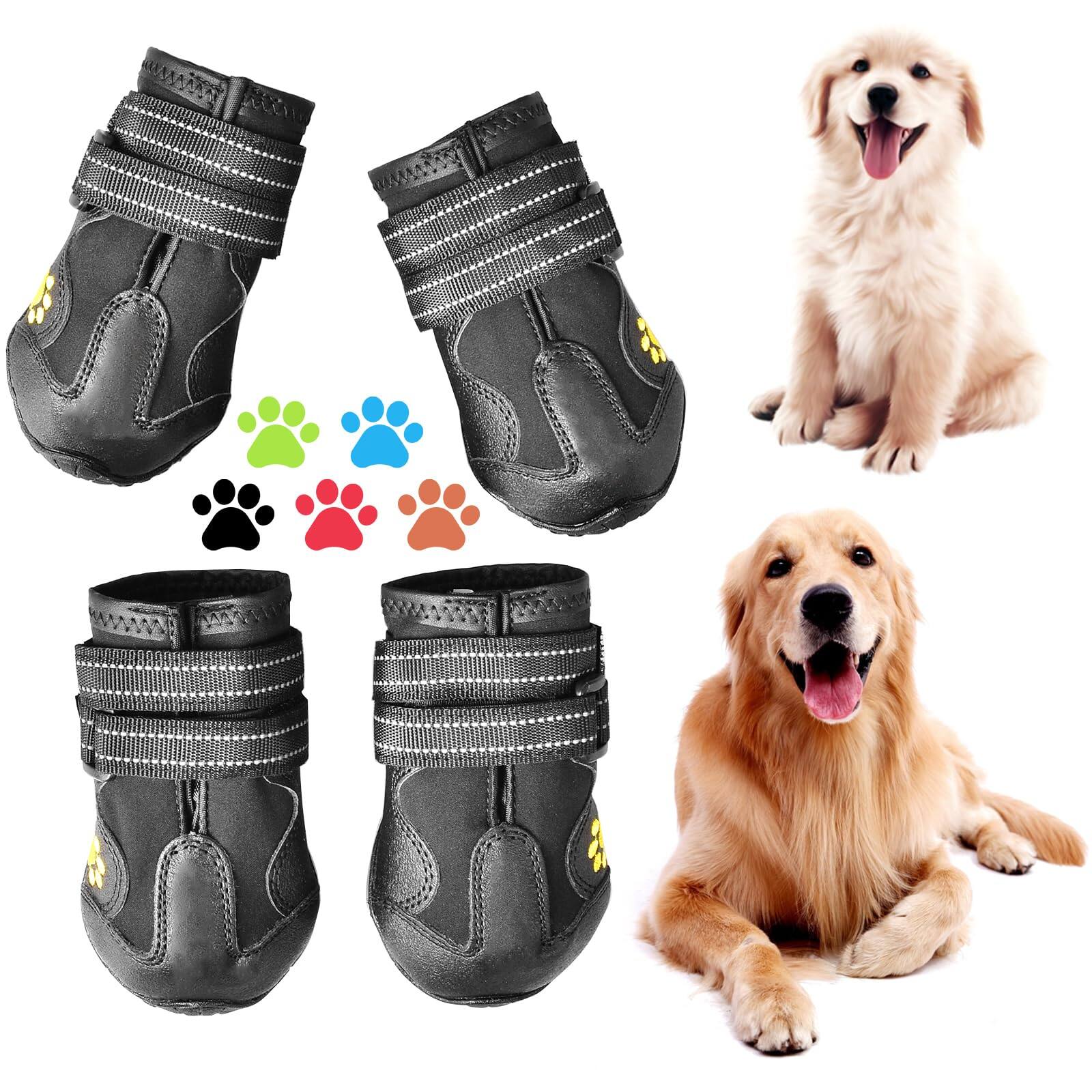 Live At Space - Dog Boots For Dogs Non-slip Waterproof Booties Outdoor Shoes Medium To Large 4pcs With Rugged Sole Black - Green-Size 6: （2.9''x2.5'')(L*W) for 52-70 lbs