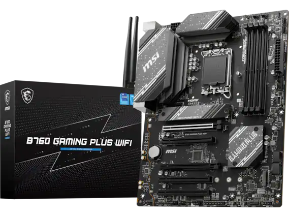 MSI B760 GAMING PLUS WIFI
Intel Motherboard
CORE BOOST
LIGHTNING GEN 4
GAMING PLUS WIFI