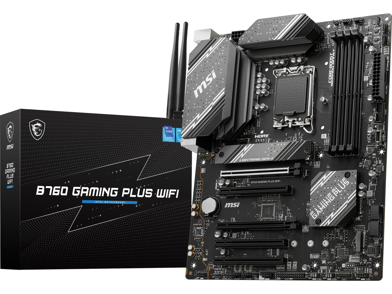MSI B760 GAMING PLUS WIFI  
Intel Motherboard  
CORE BOOST  
LIGHTNING GEN 4  
GAMING PLUS WIFI