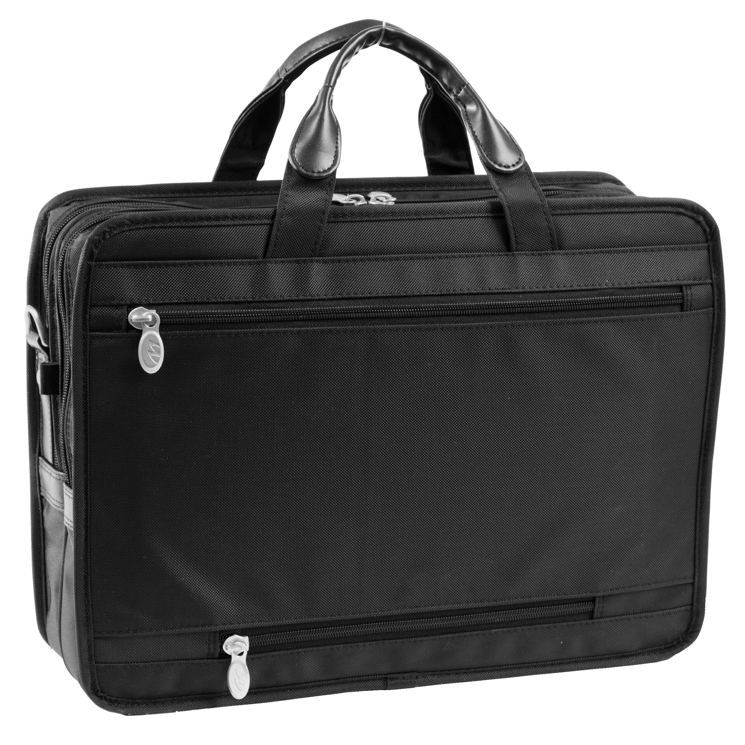 Alt View 4. McKleinUSA - 15-inch Double-Compartment Laptop Briefcase Model 58435 P Series Hubbard Tech-Lite Ballistic Nylon - Black.