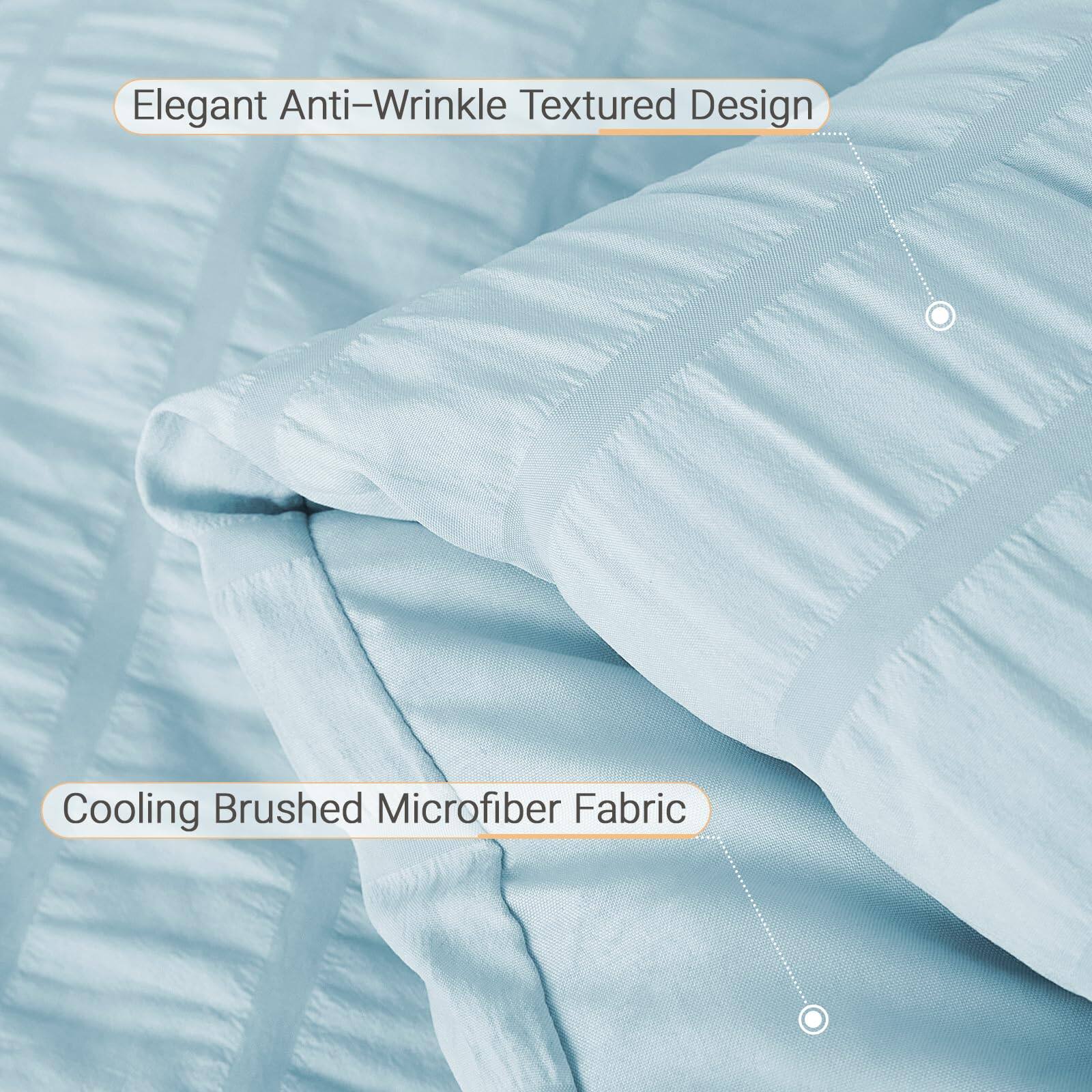 Elegant Anti-Wrinkle Textured Design  
Cooling Brushed Microfiber Fabric
