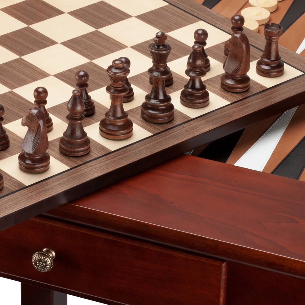 Alt View 1. GSE Games & Sports Expert - Solid Wood 4-in-1 Chess Checkers Backgammon and Coffee Table, Chess Checker Backgammon Coffee Table.