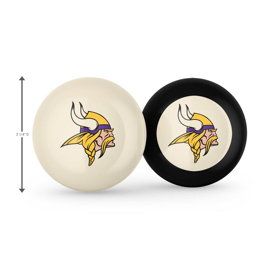 Setting Logpo Imperial Minnesota Vikings Logo Cue Ball & 8 Ball Combo Set White ...