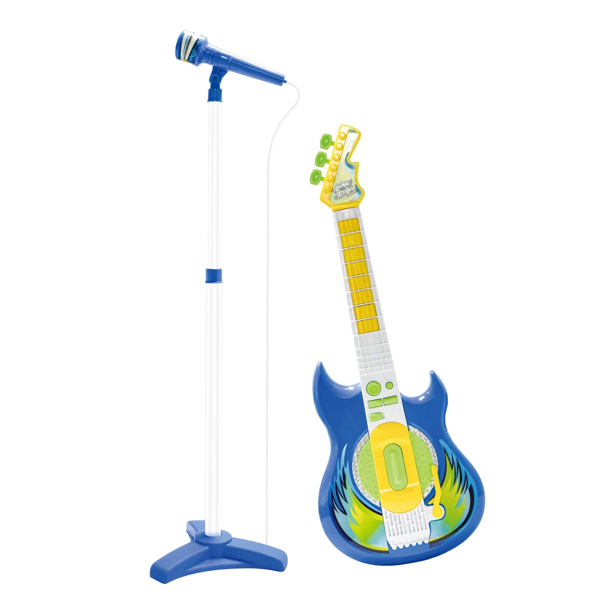 Contixo - TG4 Kids Guitar and Microphone Set - Adjustable Stand, Musical Toy - Blue