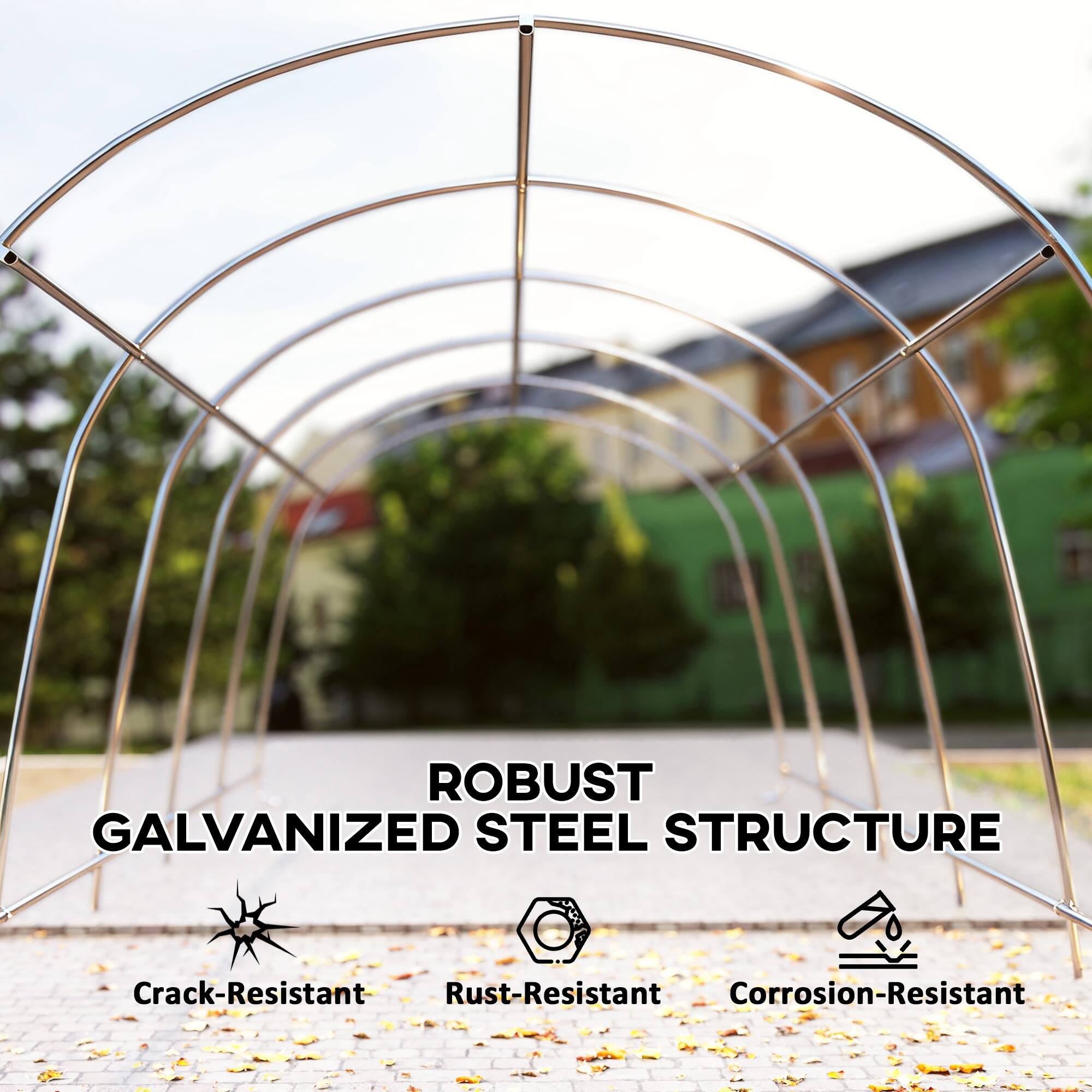 ROBUST GALVANIZED STEEL STRUCTURE  
- Crack-Resistant  
- Rust-Resistant  
- Corrosion-Resistant