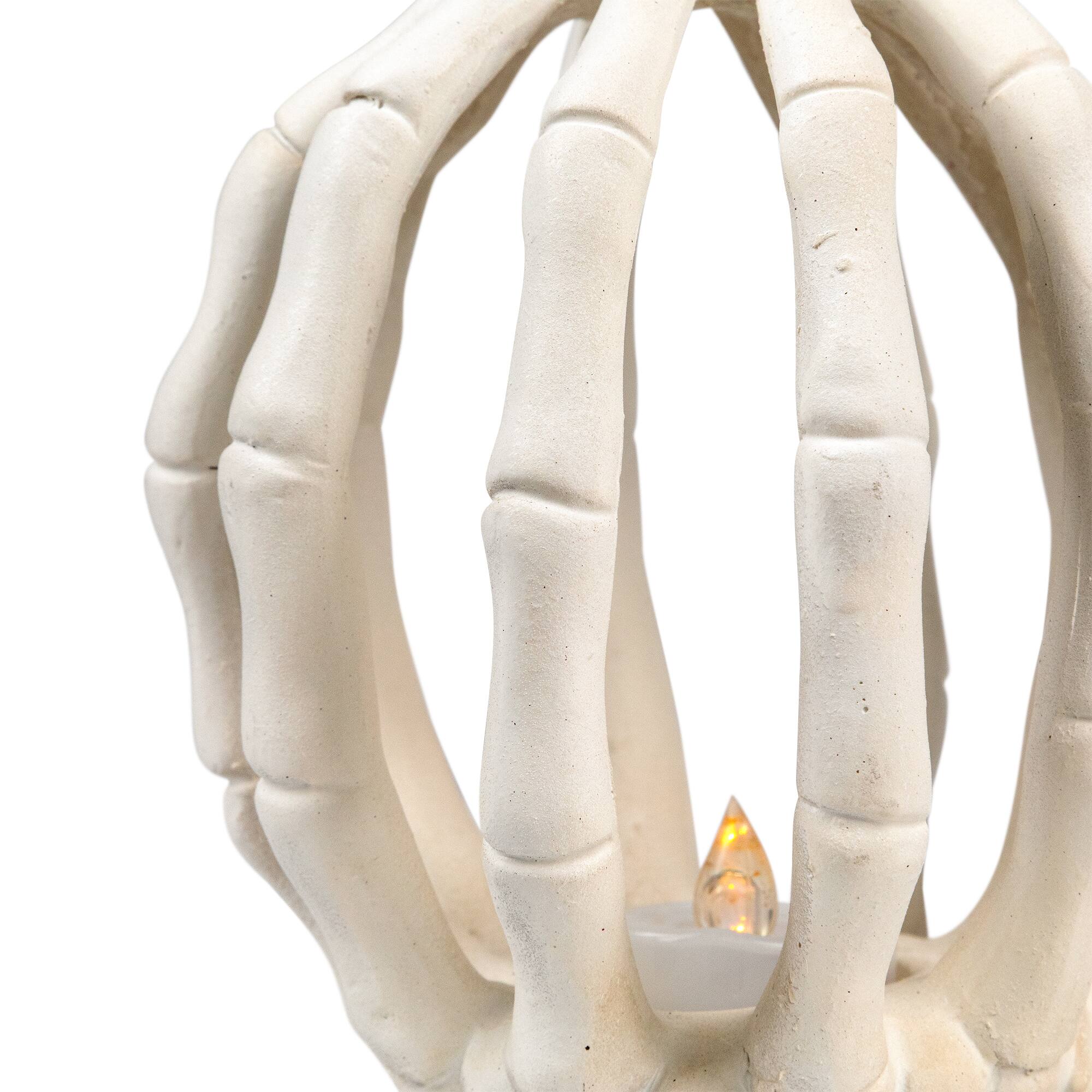 Alt View 7. Northlight - LED Lighted Skeleton Pumpkin Halloween Decoration - 6.25" - Beige.