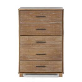 SlickBlue - Solid Wood 5-Drawer Bedroom Chest in Modern Farmhouse Style - Pine