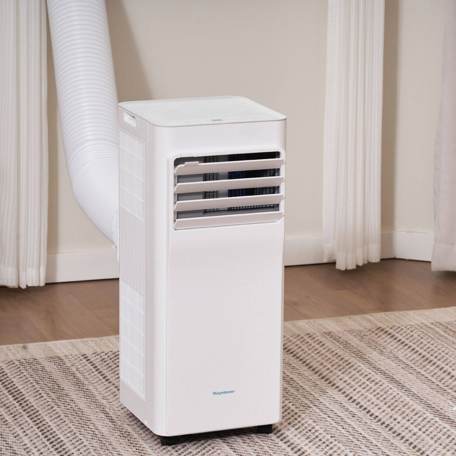 Alt View 8. Keystone - 8,500 BTU ASHRAE/5,000 BTU DOE 250 Sq. Ft Portable Air Conditioner with Remote - White.