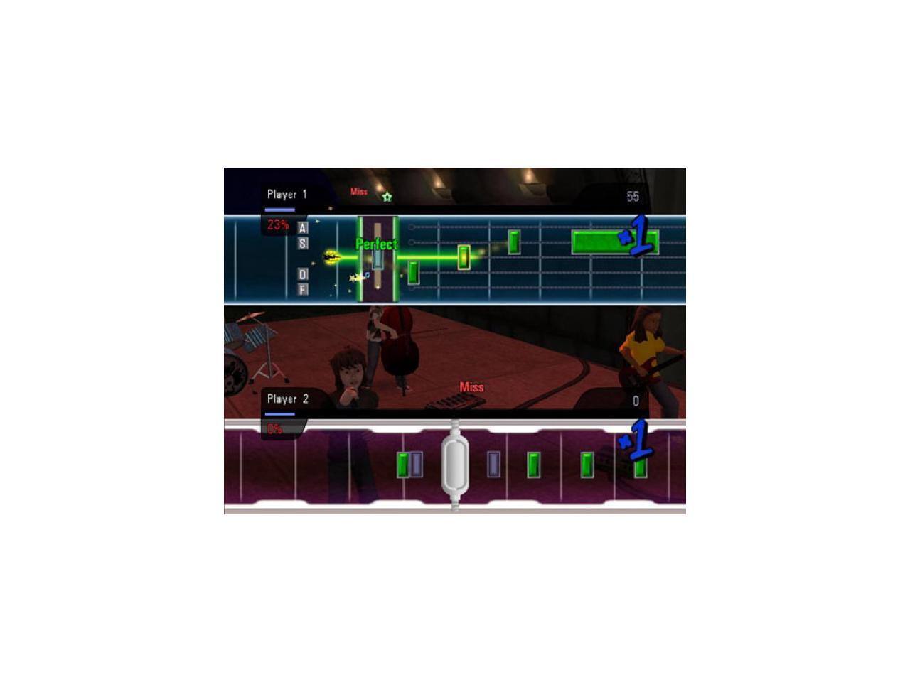 Player 1 Miss 55 23% A S Perfect D F  
Player 2 Miss 0 8A +