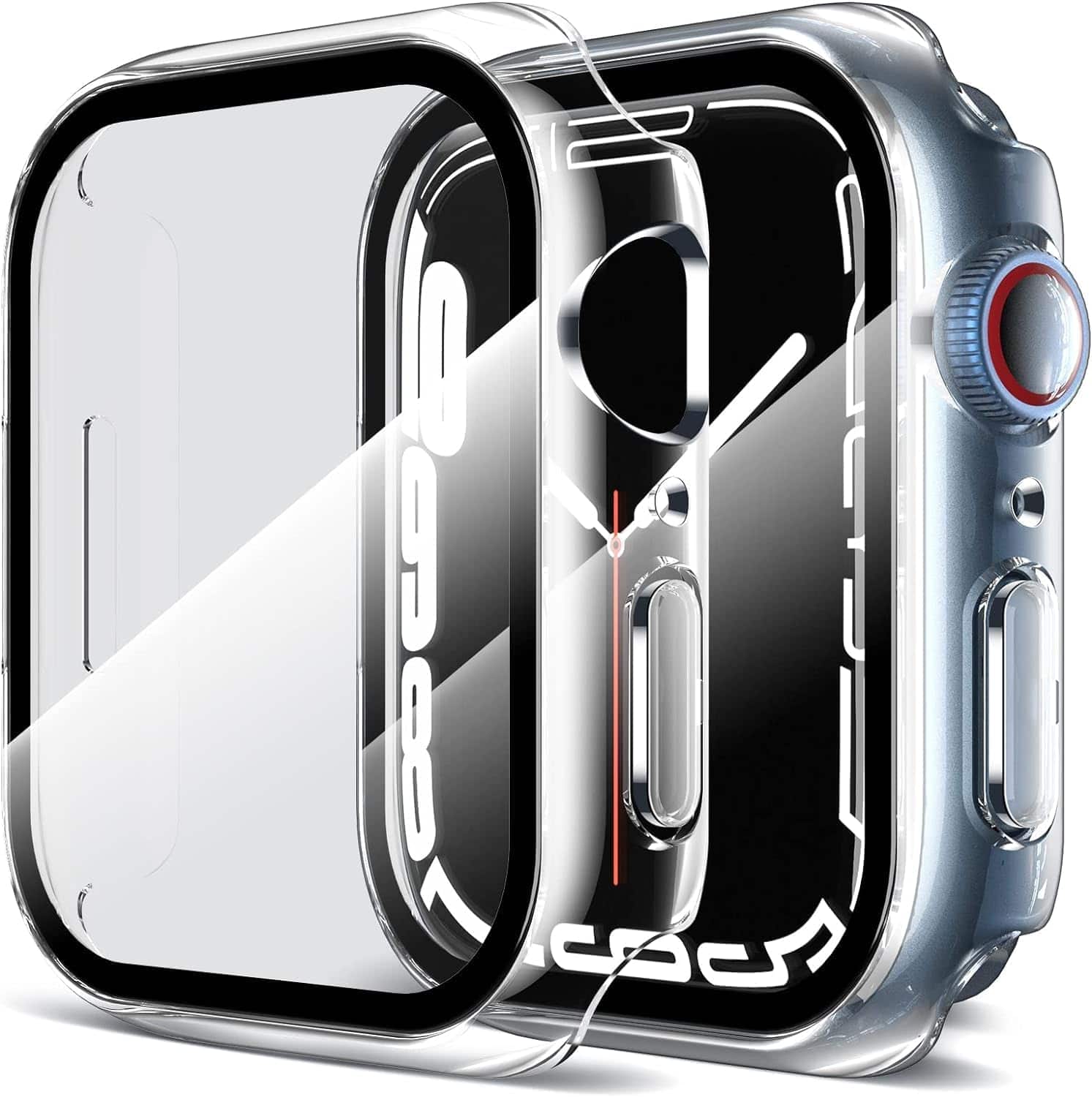 Core Tech - 2-Pack Hard PC Case with Tempered Glass Screen Protector for Apple Watch 40mm - Clear