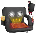 Front. VEVOR - Stadium Seat, 25 inch Heated Stadium Chair, Bleacher Seat Heated with 4 Pockets for Bleachers, 3 Level Heating & 6 Modes - Black.