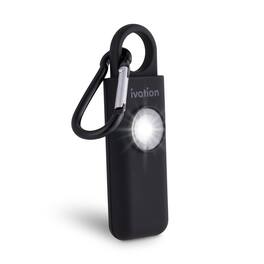 Ivation - Personal SOS Keychain Alarm, 125 dB Rechargeable Personal Alarm W/LED Strobe Light - Black