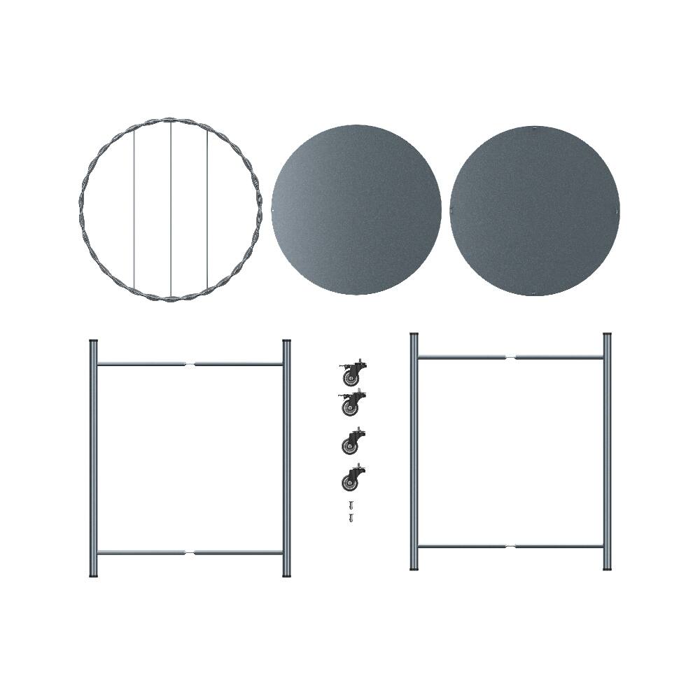 Alt View 10. Loheer - Loheer Round Coffee Table with Wheels 2-Tier Movable Metal Side Table Silver Rolling Nightstand for Living Room Bedroom - Silver.