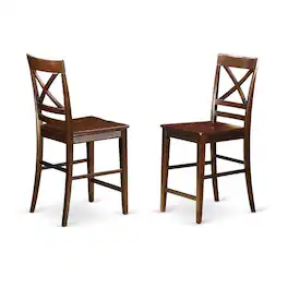 East West Furniture - Quincy Counter Height Stools With X-Back Finish - Mahogany