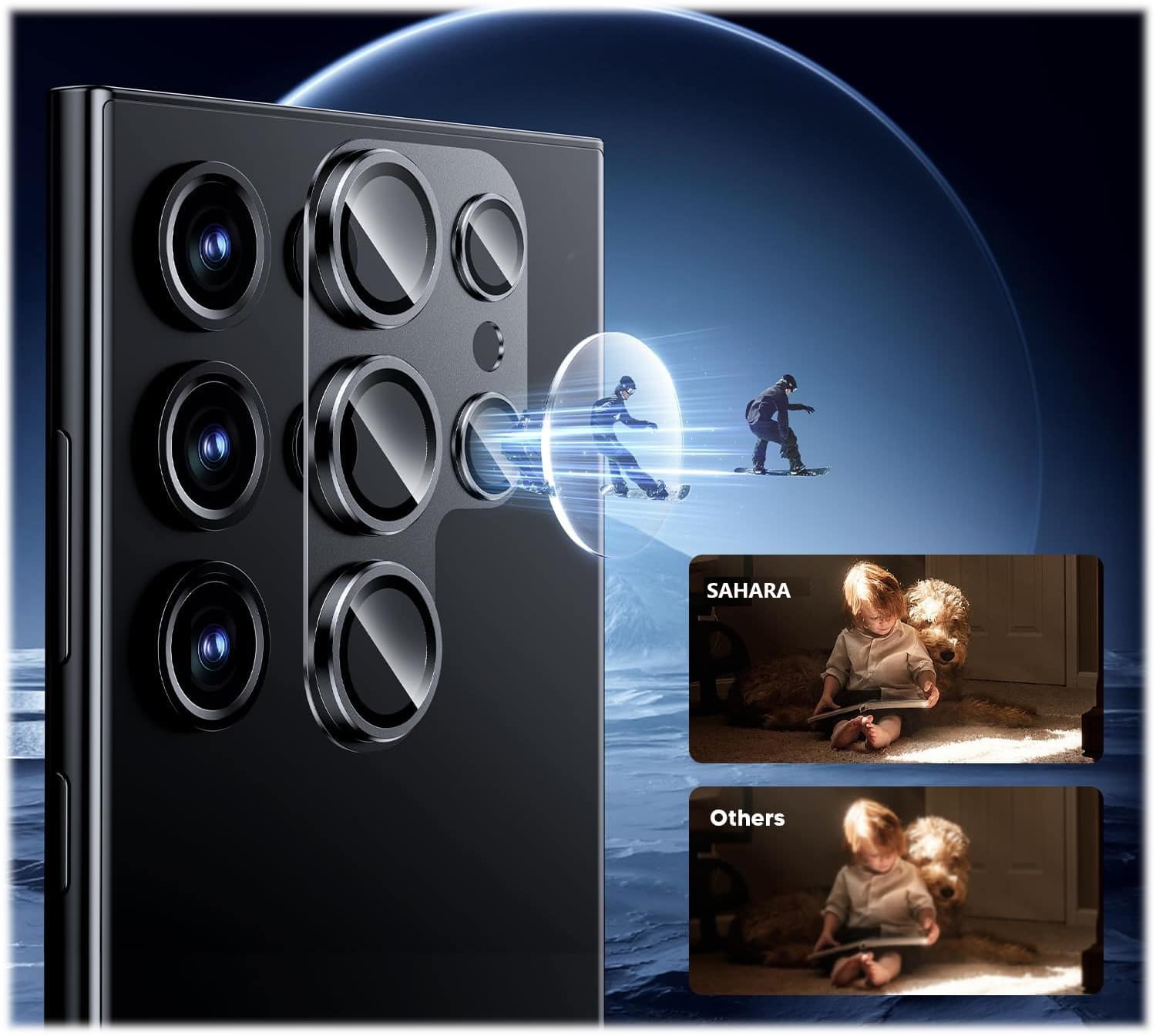 Alt View 11. SaharaCase - ProShock Camera Lens Protector for Samsung Galaxy S24 Ultra (2-Pack) - Black.