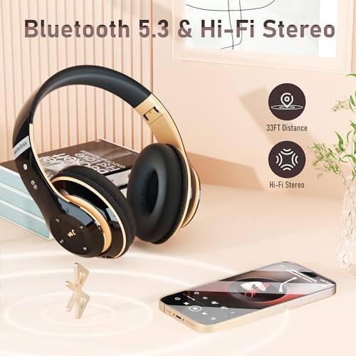 Bluetooth 5.3 & Hi-Fi Stereo  
33FT Distance  
Hi-Fi Stereo