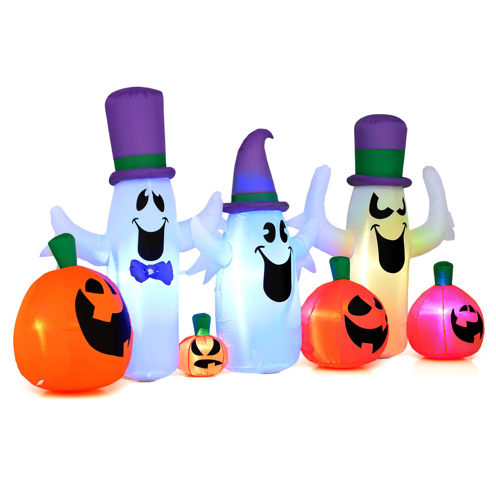 Alt View 9. Costway - Costway 8 FT Halloween Outdoor Inflatables with Built-in RGB LED Lights for Holiday Party - MultiColor.