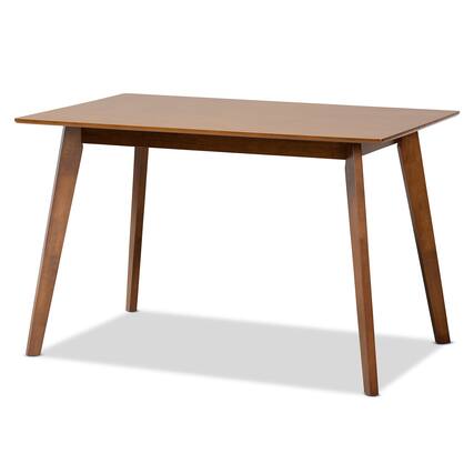 Front. Baxton Studio - Maila Mid-Century Modern Transitional Finished Wood Dining Table - Walnut Brown.