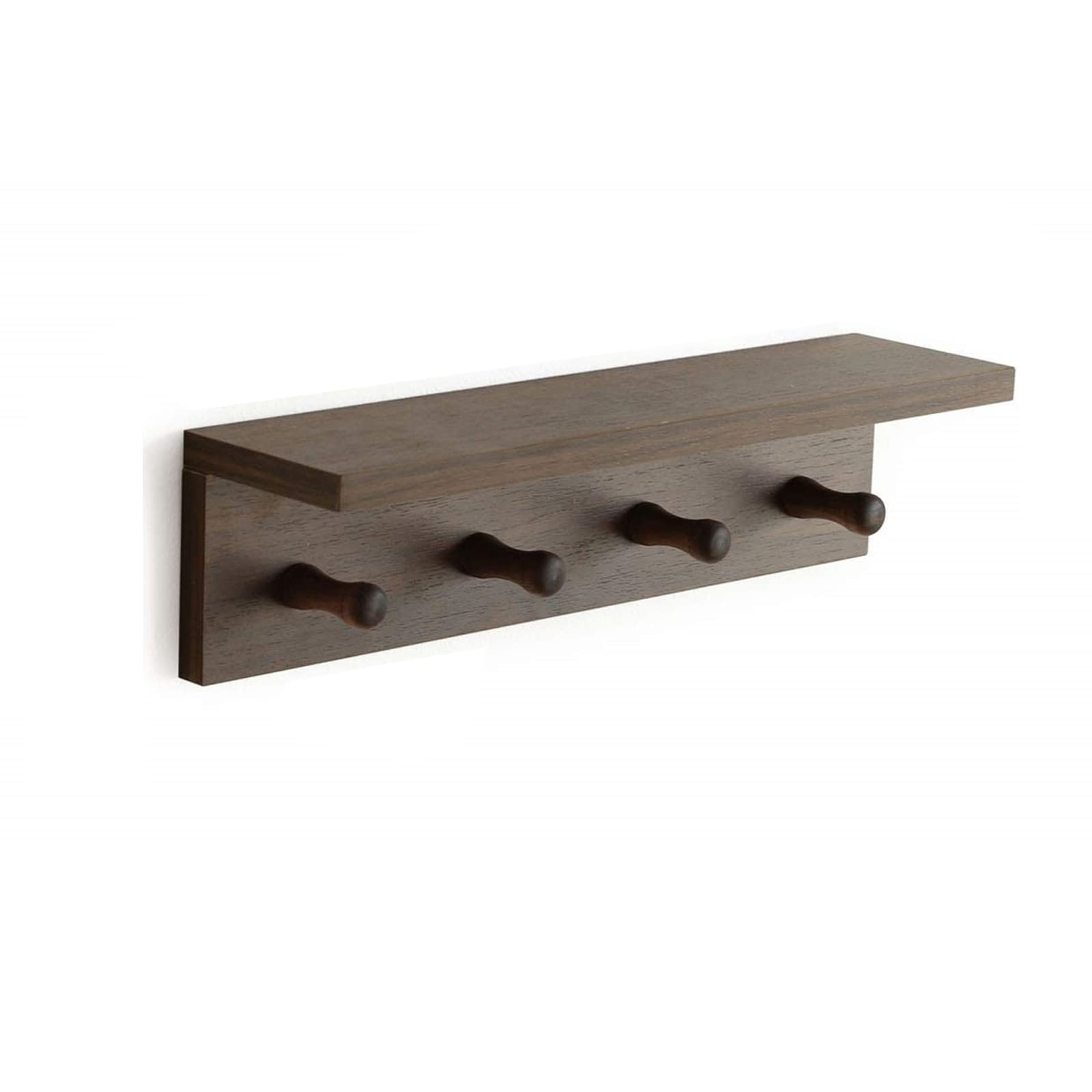 Alt View 3. HM 1810 - Entrance Coat Rack Hooks Wall-mounted Wooden Hook Shelves Are Very Suitable walnut Colored Finish-1 - White color-1.
