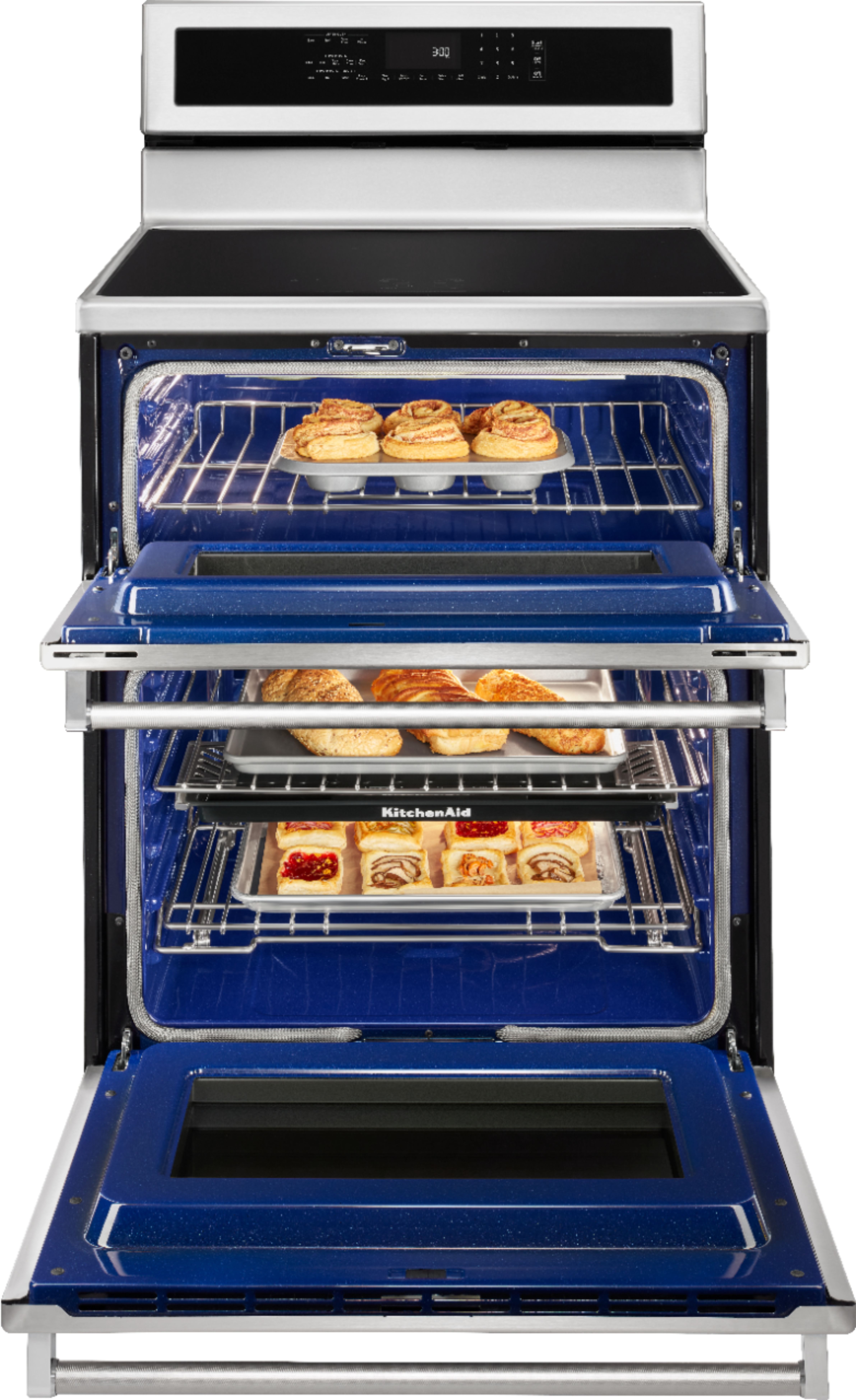 Best Buy: KitchenAid 6.7 Cu. Ft. Self-Cleaning Freestanding Double Oven ...