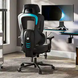 Eureka Ergonomic - Ergonomic Gaming Chair with Adjustable Armrest Headrest & Lumbar Support - Blue