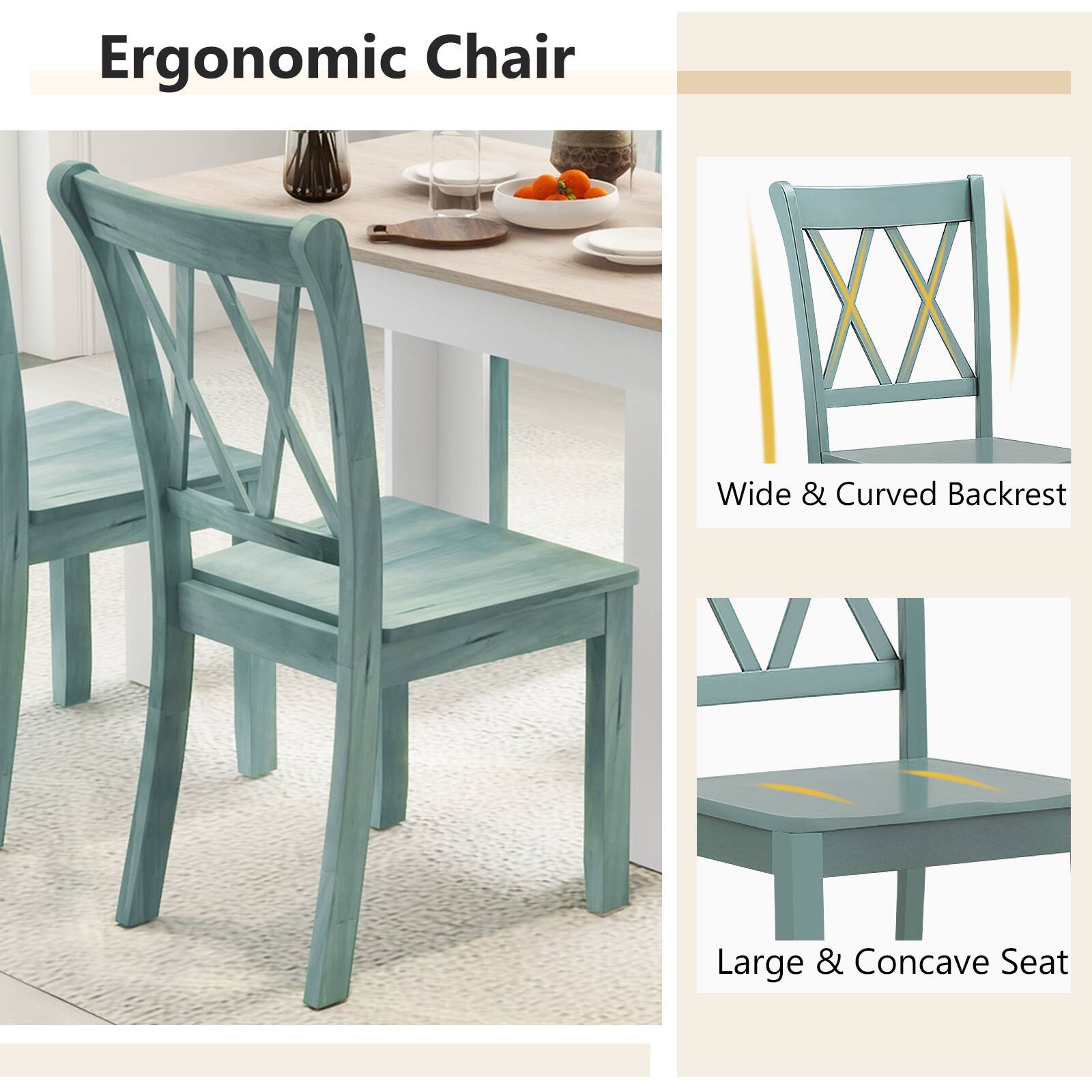 Ergonomic Chair

Wide & Curved Backrest

Large & Concave Seat