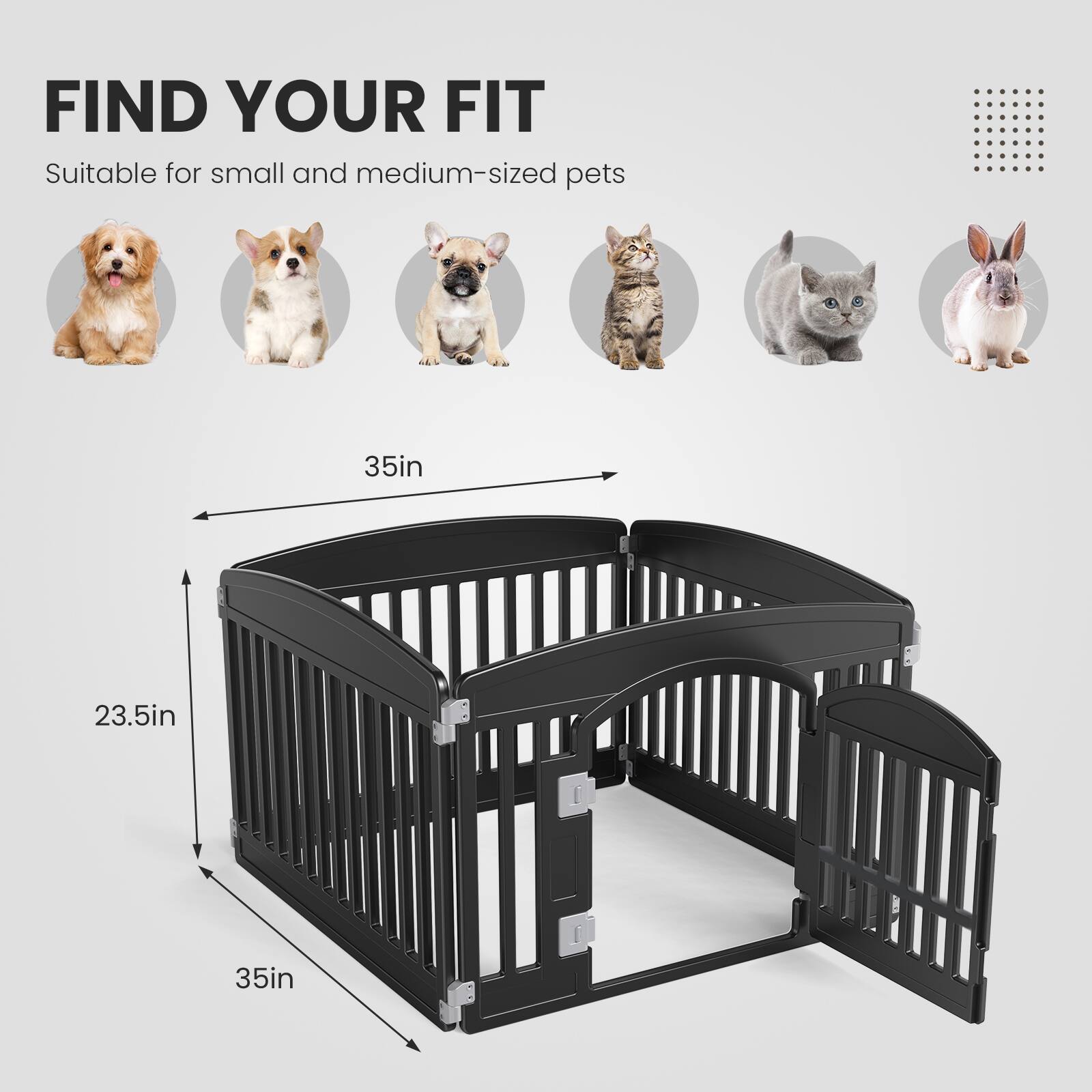 FIND YOUR FIT  
Suitable for small and medium-sized pets  

35in  
23.5in  
35in
