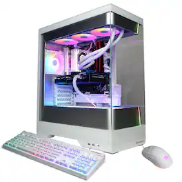 CyberPowerPC - Gaming Desktop - AMD Ryzen 7 9850X3D - AMD Radeon RX 9060 XT 16GB - 32GB DDR5 - 1TB PCIe 4.0 SSD - White