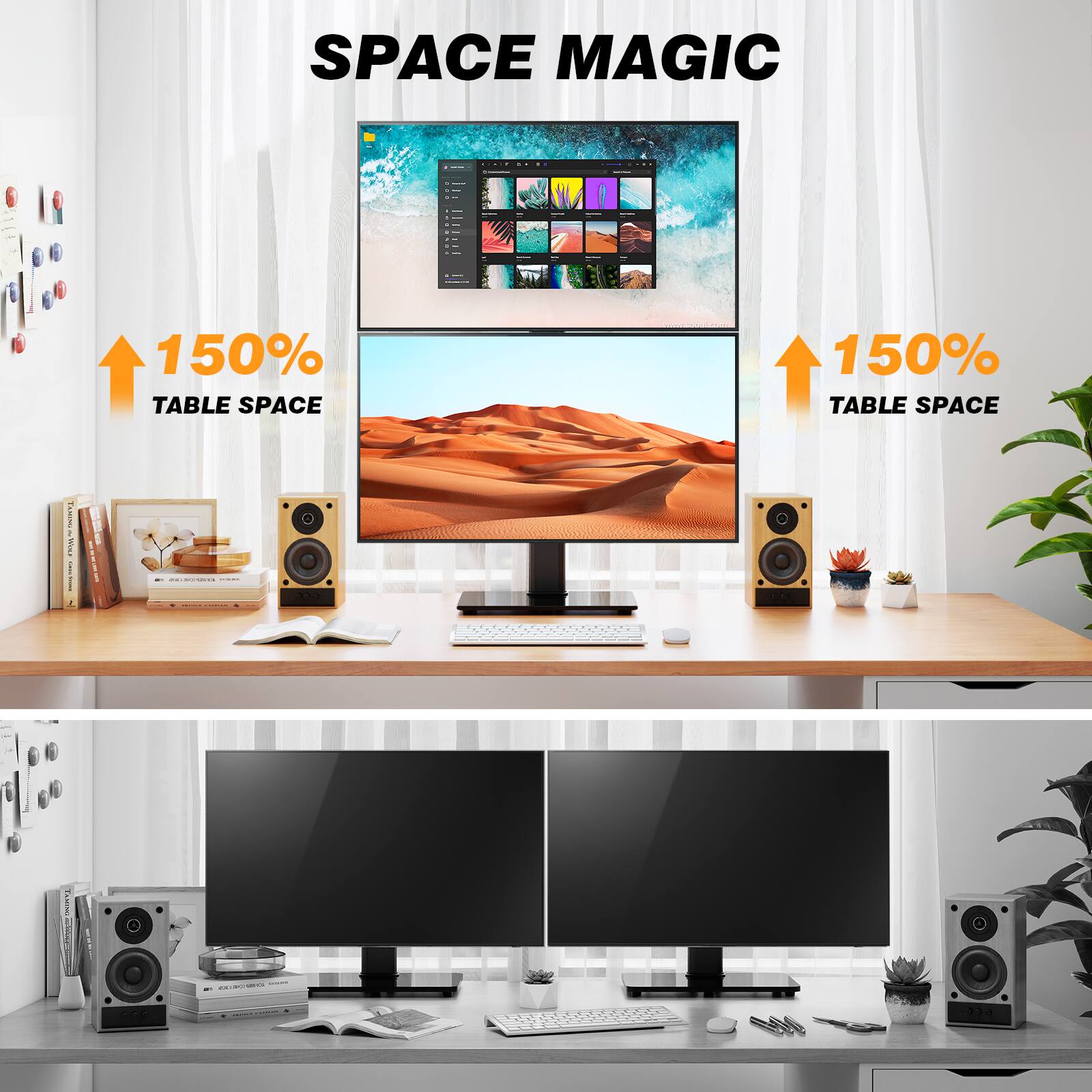 SPACE MAGIC

150% TABLE SPACE

TAMINO Work
- WINGLOBOOKS MICHERIE

Padtriso

ESTA CHEROGRE