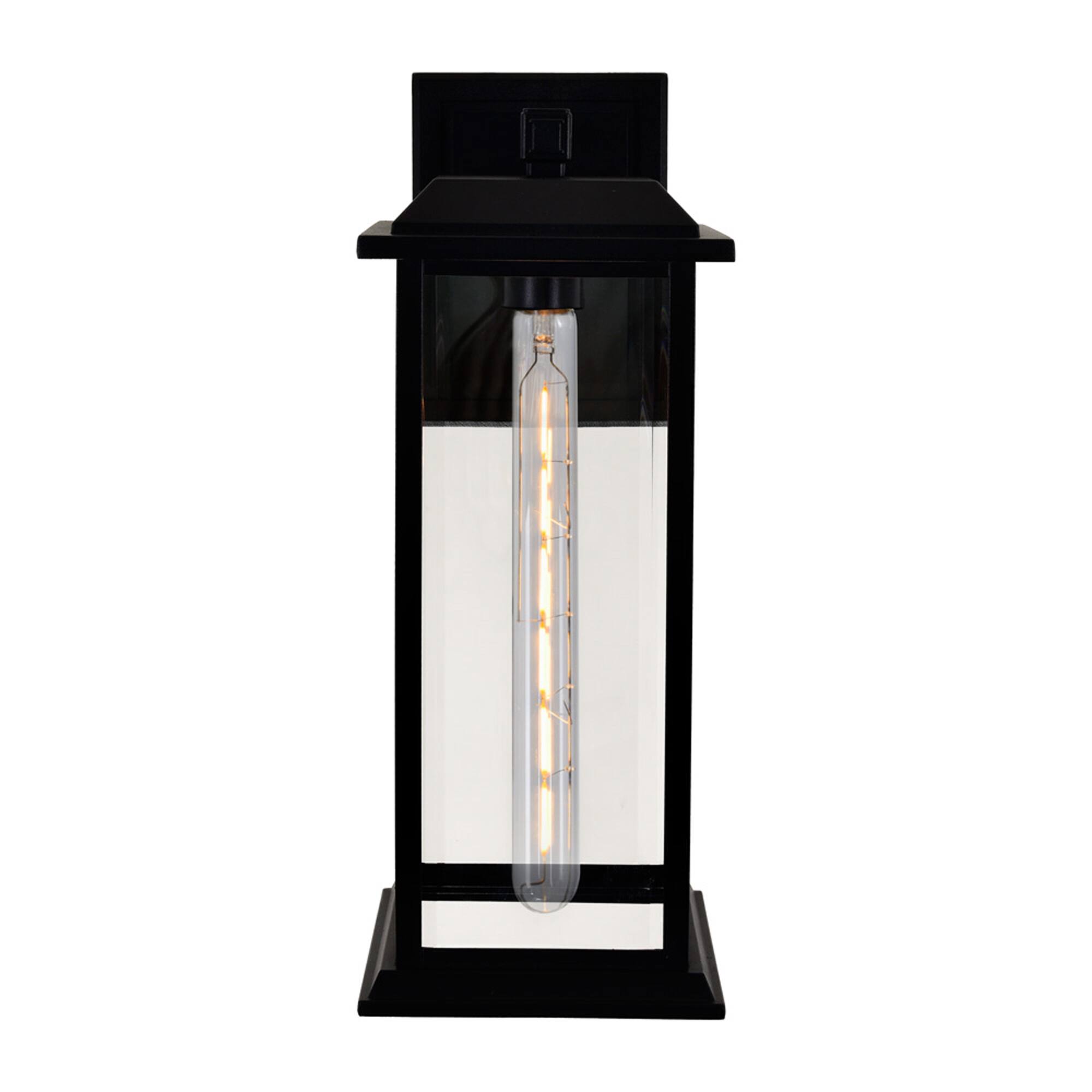 Back. CWI Lighting - Blackbridge 1 Light Outdoor Black Wall Lantern - Black.